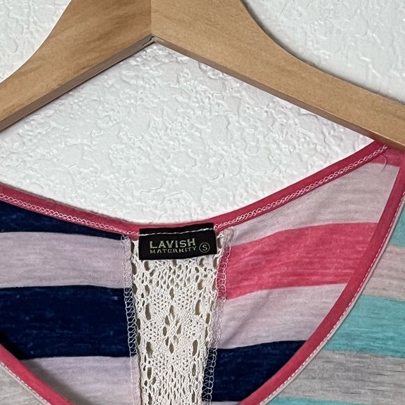 Lavish Maternity | Striped burnout tank top loose fit size small - Picture 3 of 7